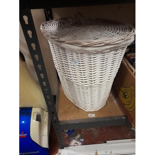 22 - Wicker Laundry Basket Plus Sewing Box