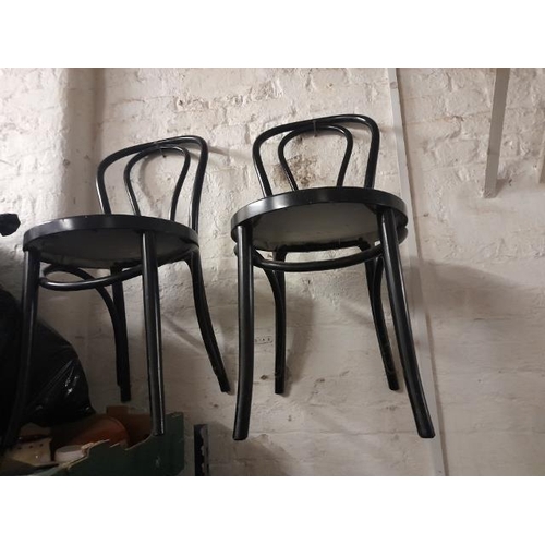 675 - Pair Of Modern Plastic Ikea Bentwood Style Bedroom Chairs