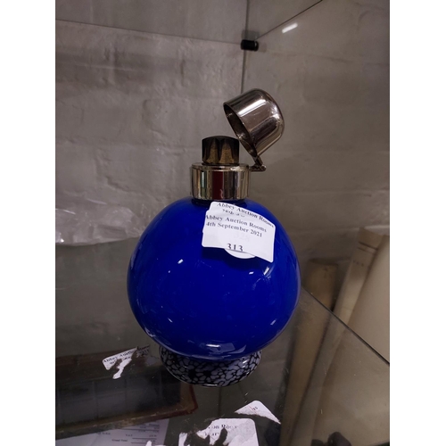 313 - French Cobalt Blue Glass Scent Bottle