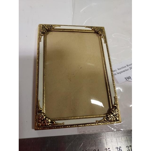 390 - Pair Of 24Ct Gold Plated Enamelled Small Photo Frames