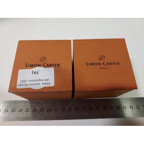 391 - 2 Boxed Simon Carter Pairs Of Cufflinks