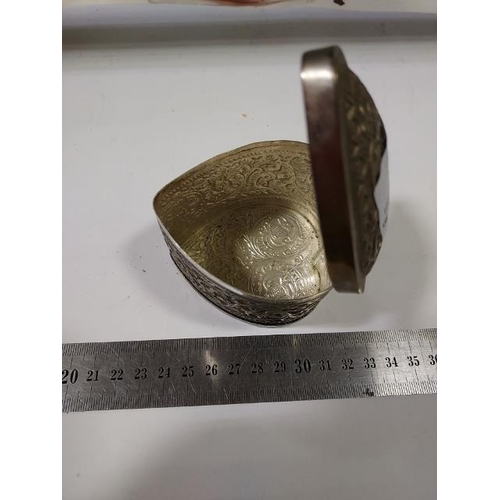 406 - Small Heart Shaped Metal Trinket Pot