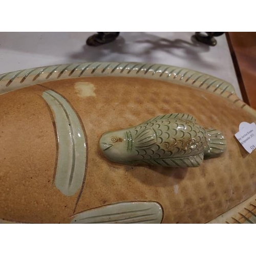 519 - Earthenware Fish Steamers Lid A/F