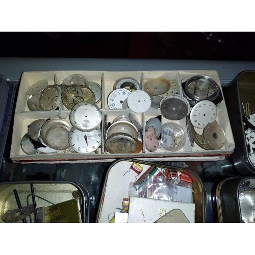 561 - 8 Boxes Of Watch Movements And Clock Dials And Radio Parts