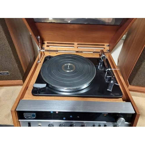 80 - Hitachi Dpk-311 Stereo Turntable & Hs300 Speakers In Working Order