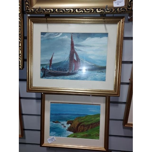 104 - 2 Framed Coastal Oil Paintings