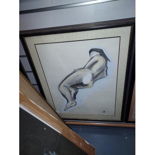 105 - Framed Nude Pastel