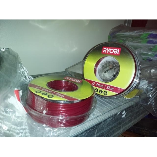 188 - 2 x Ryobi 25m 2.4mm Heavy Duty Strimmer Wire. Unused In Packaging