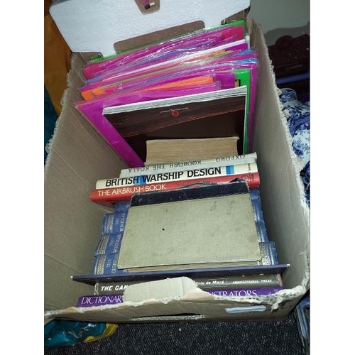 240 - Box Of Clip Files, Books And Picture Frames