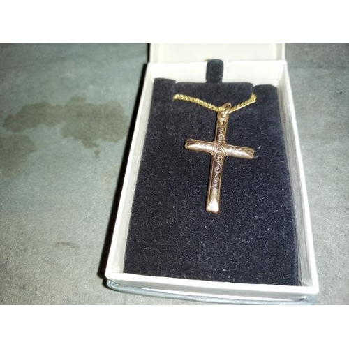 355 - Antique Victorian Rose Gold Plated Cross