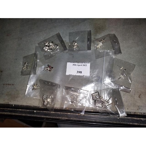 398 - 10 Pairs Of Various Silver Earrings