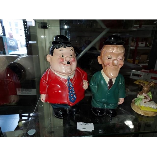 438 - 2 Money Boxes In Shape Of Laurel & Hardy