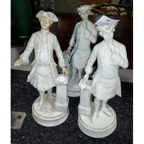 460 - 3 White Masonic Figurines