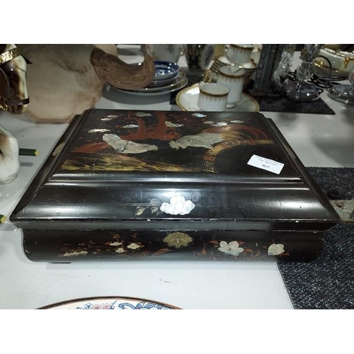 469 - Mother Of Pearl Inlaid Jewellery Box No Key