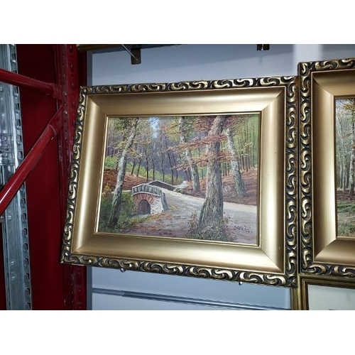 102 - Pair Of Framed Oil Paintings Of Forest Scenes. Both Signed