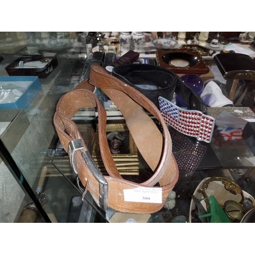 302 - 2 Belts, 1 With American Flag Buckle