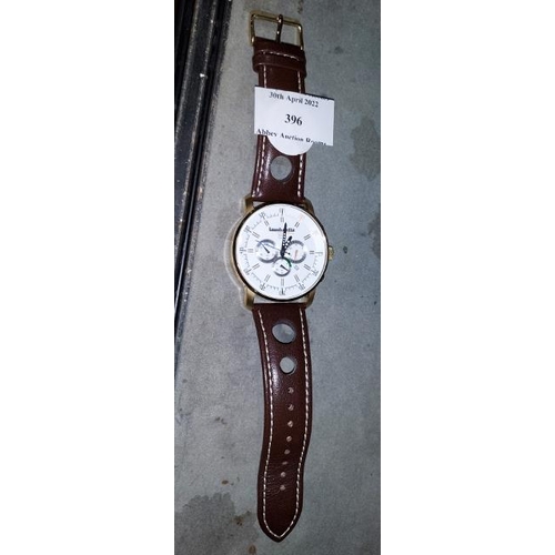 396 - Gentlemen's Lambretta Watch With Leather Strap. Working