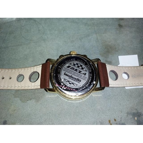 396 - Gentlemen's Lambretta Watch With Leather Strap. Working