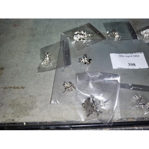 398 - 10 Pairs Of Various Silver Earrings