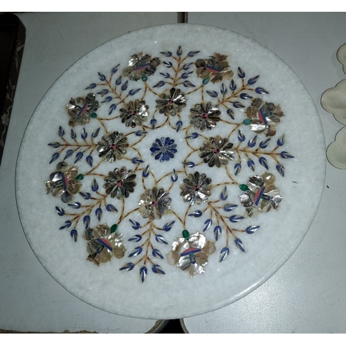 517 - 2 Stone Mother Of Pearl Inlaid Plates. 1 Has Been Repaired