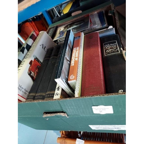 25 - Box Of Cars, Motoring And Motor Racing Books, Magazines And Ephemera