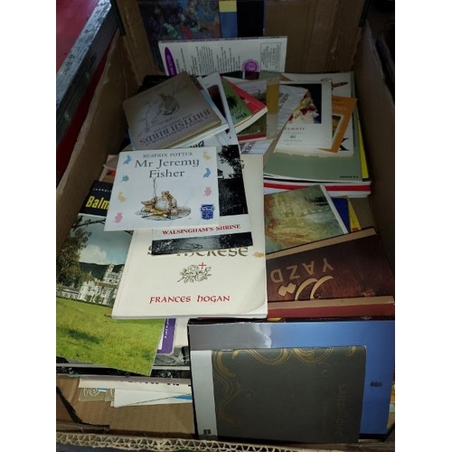 84 - Box Of Mixed Books, Guides, Ephemera And Post Cards