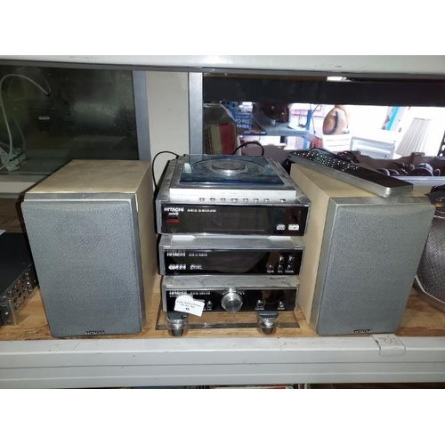 98 - Hitatchi 3 Piece Stacking System With Speakers, AX-M130 CD-M3 Player, AX-M130 DAB/FM Radio, AX-M130 ... 