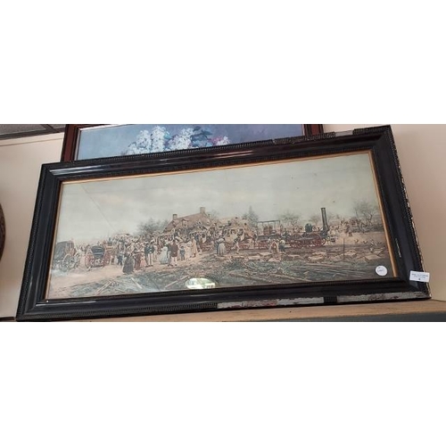 50 - Large Framed Print Of A 1800'S Scene