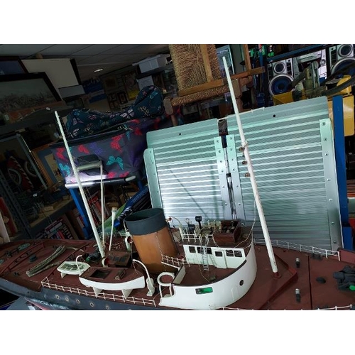 67 - 4ft Model Of A Titan Salvage Tug Boat, Hand Made With Picture And Boat Membership Of Maker Fitted Wi... 