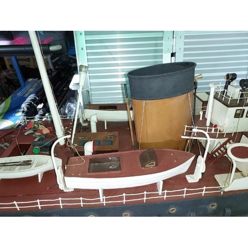 67 - 4ft Model Of A Titan Salvage Tug Boat, Hand Made With Picture And Boat Membership Of Maker Fitted Wi... 