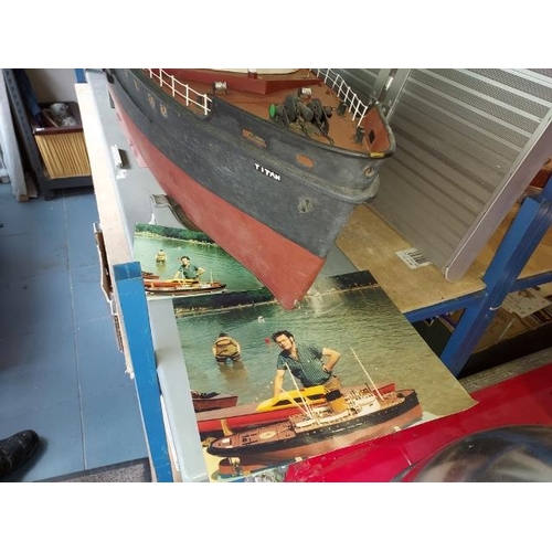 67 - 4ft Model Of A Titan Salvage Tug Boat, Hand Made With Picture And Boat Membership Of Maker Fitted Wi... 