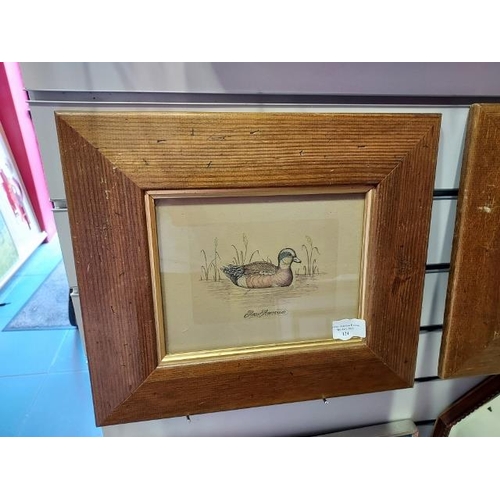 124 - 2 Pine Framed Duck Prints