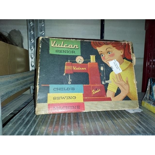 243 - Vintage Vulcan Senior Sewing Machine In Box Plus Vintage Xylophone