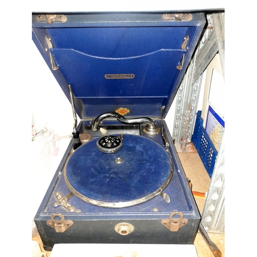 174 - Wind Up Garrard MultiChord Gramophone In Case