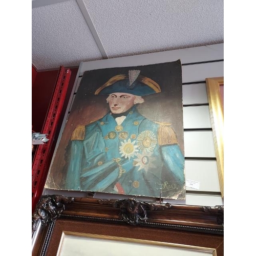 100 - Oil On Board Nelson Portrait Signed