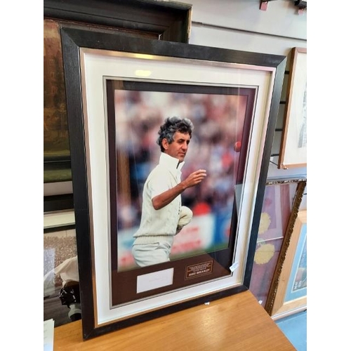 103 - Large Framed Picture Of Mike Brearley Signed With Certificate On Back