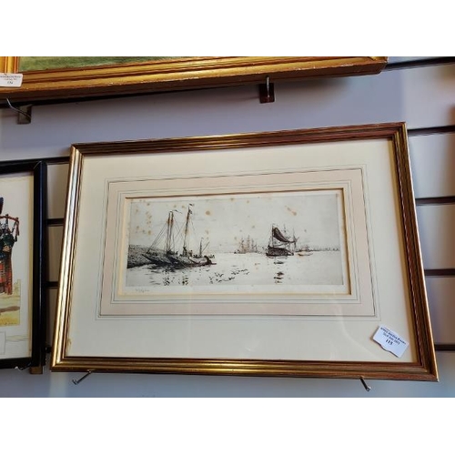 115 - Framed Dry Point Etching Signed In Pencil By William Lionel Wyllie, R.A 1851-1931