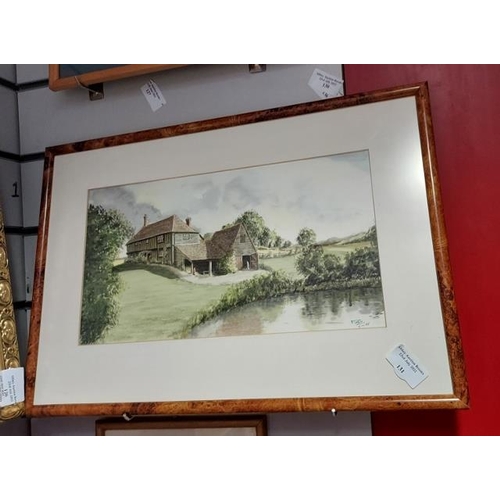 132 - Framed Watercolour Of House And Road