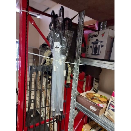 137 - Five Unused Clear See Through Umbrellas