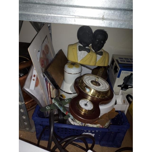 175 - Box Of Treasures Including Ornament, Cribbage Board And Vintage Bottle Tops