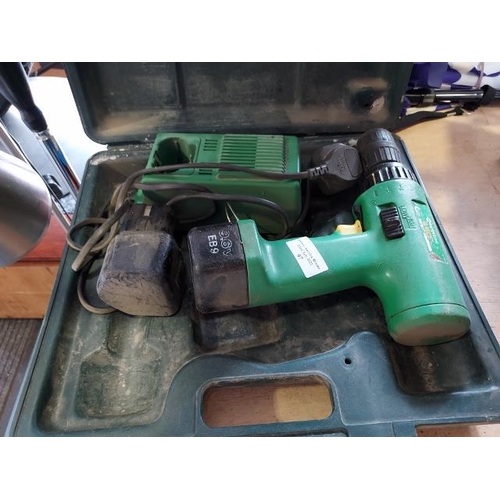 97 - Hitachi Battery Drill With Charger And Battery And Spare Battery