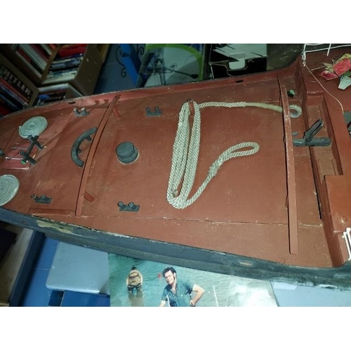 89 - Model Titan Handmade Salvage Tug Boat, Straight Runner, With Ephemera From Gentleman Who Built It