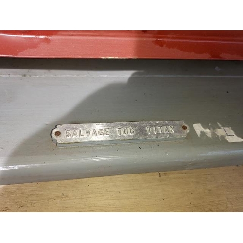 89 - Model Titan Handmade Salvage Tug Boat, Straight Runner, With Ephemera From Gentleman Who Built It