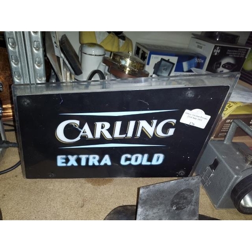176 - Carling Lager Illuminating Pub Sign. Working