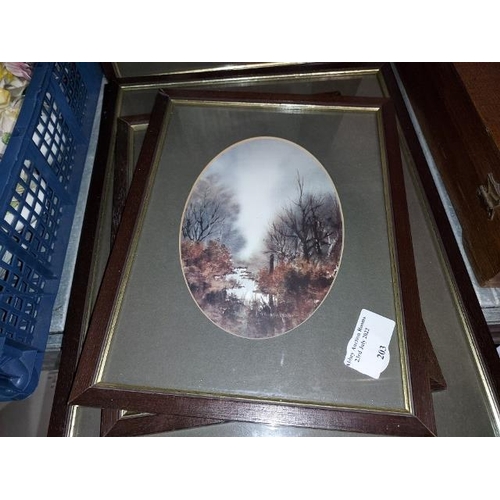 203 - 5 Small Framed Prints Signed