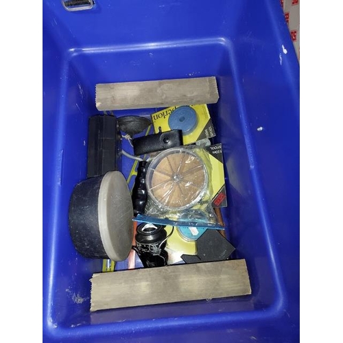 224 - Fishing Cool Box/Stool With Fishing Accessories Including Reel