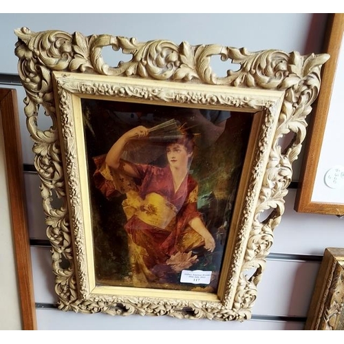 117 - Framed And Glazed Antique Crystoleum Picture