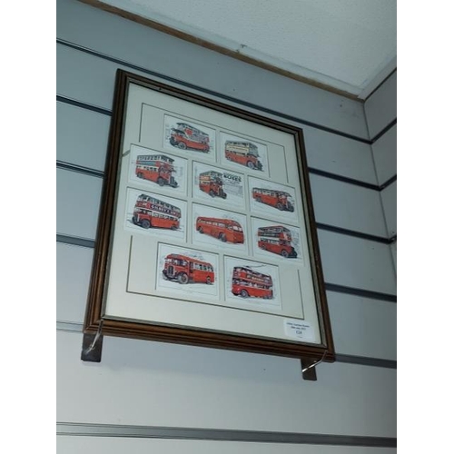 124 - Framed London Bus Cards