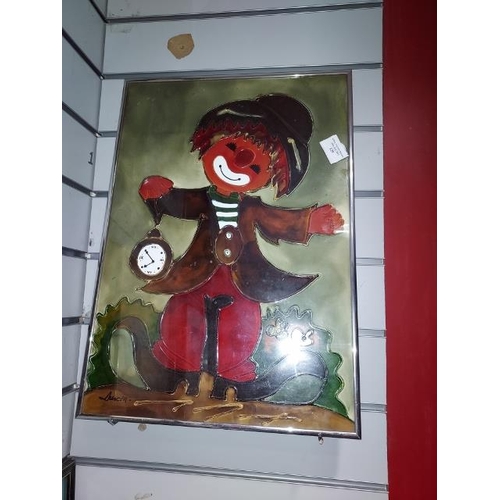 129 - Framed Tube Line Picture Of Clown