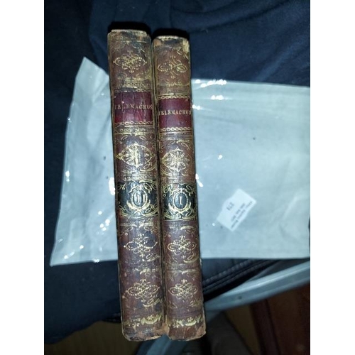 271 - Adventures Of Telemachus Son Of Ulysses, Translated By Smollett, 2 Volume Book Set, 1776, Leather, F... 